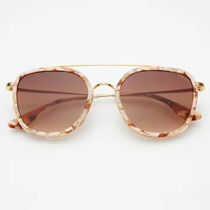 Weston Acetate Round Unisex Sunglasses Pink Pearl