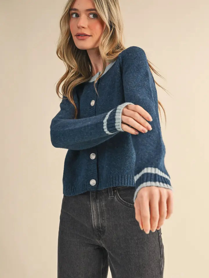 Two Tone Cardigan Sweater