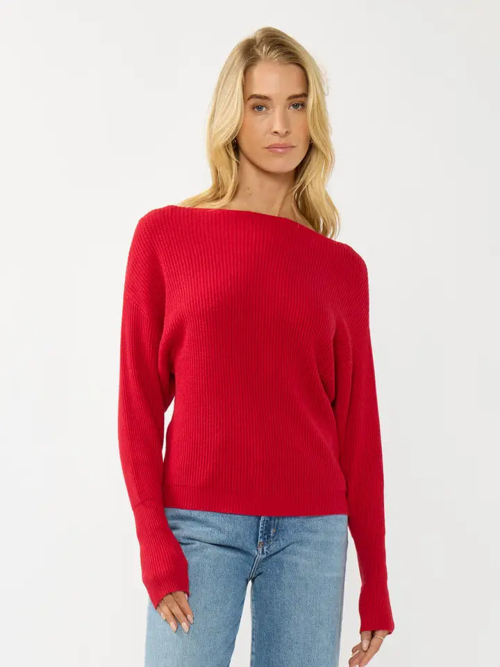 Long Sleeve Waffle Knit Pullover Sweater