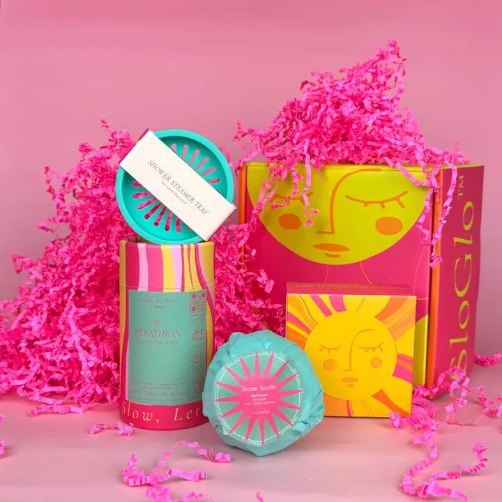 Spa Gift Box with Shower Steamers, Bath Bomb & Soap