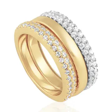 The Serene Two Tone Ring Stack