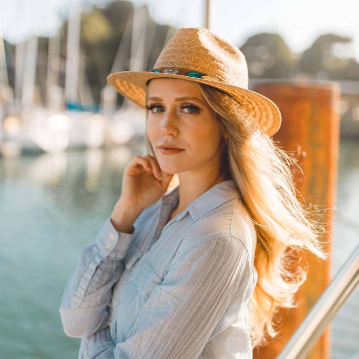 American Hat Makers Omni Sahara- Women's Straw Sun Hat Fedora