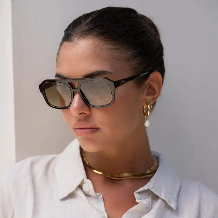 Havana Acetate Aviator Sunglasses