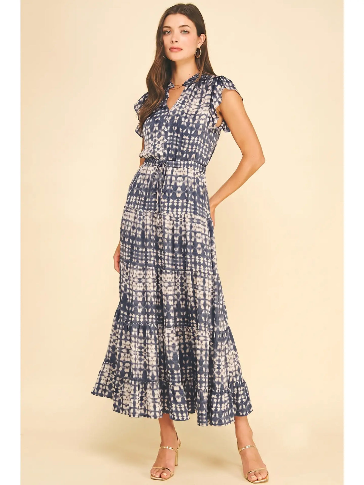 Blue Tiered Maxi Dress