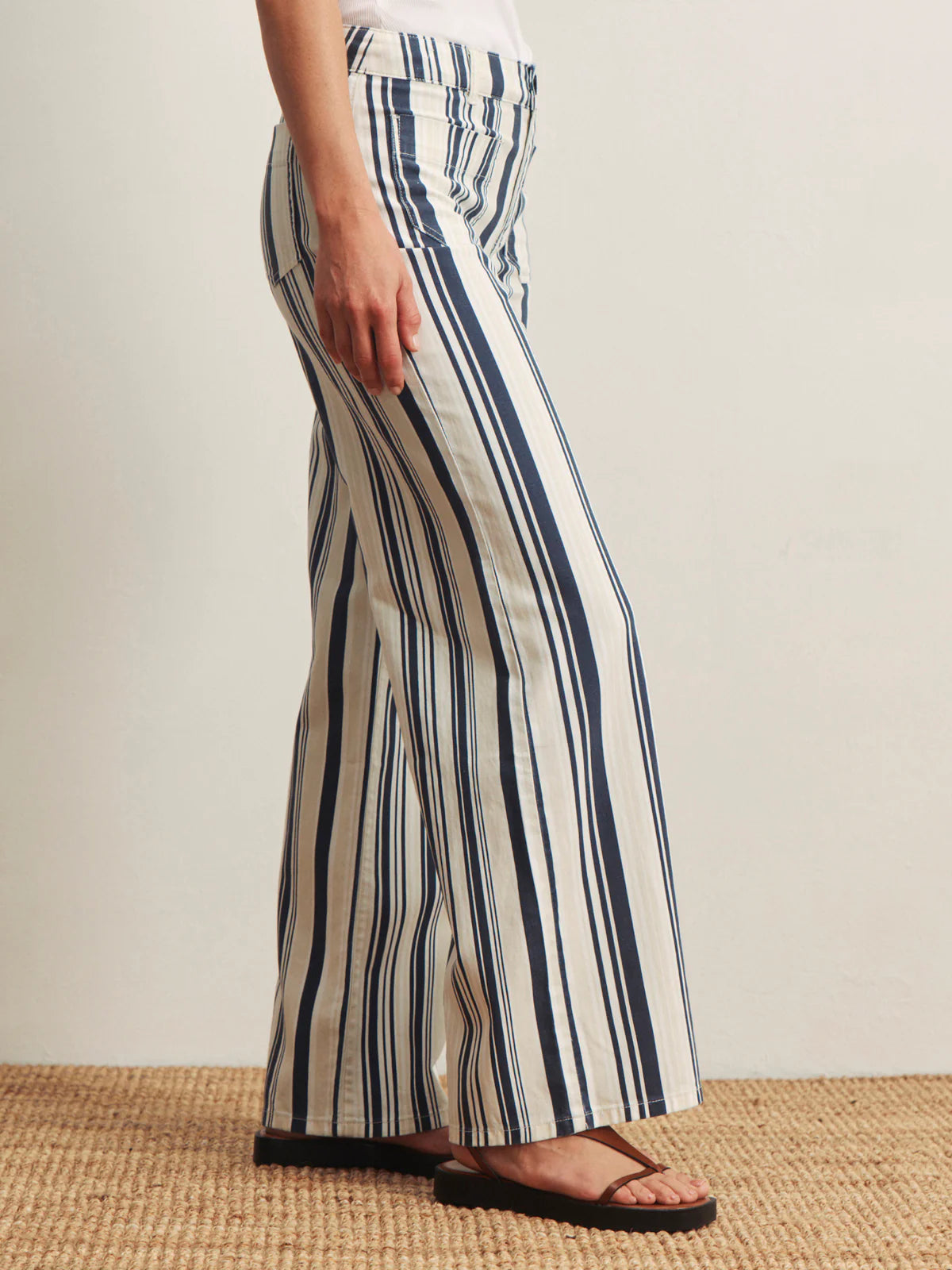 Marine Full Length Striped Pants