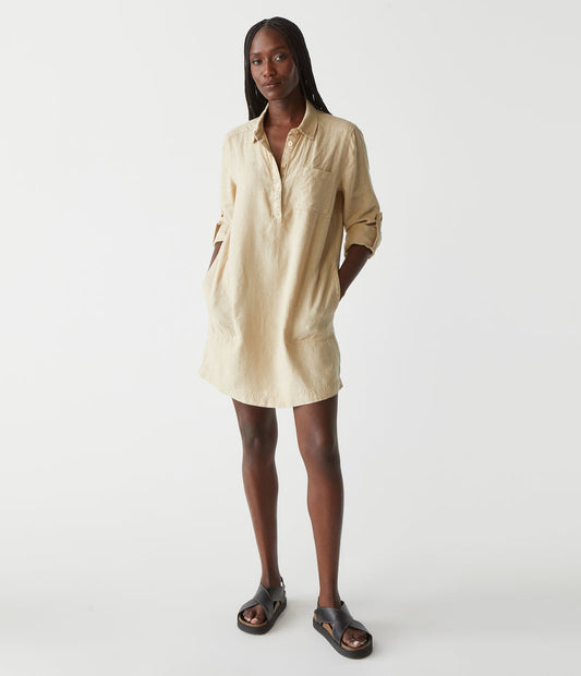 Eleanor Linen Shirt Dress Natural