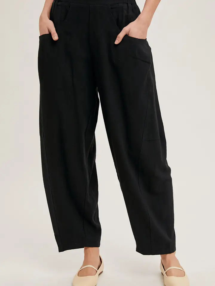 Relaxed Barrel Pants with Pockets