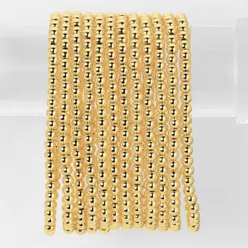 4mm Bead Stretch Bracelet Gold