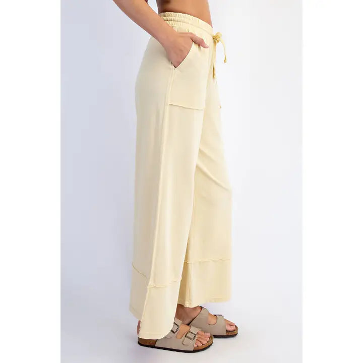 Mineral Washed Wide Leg Pant
