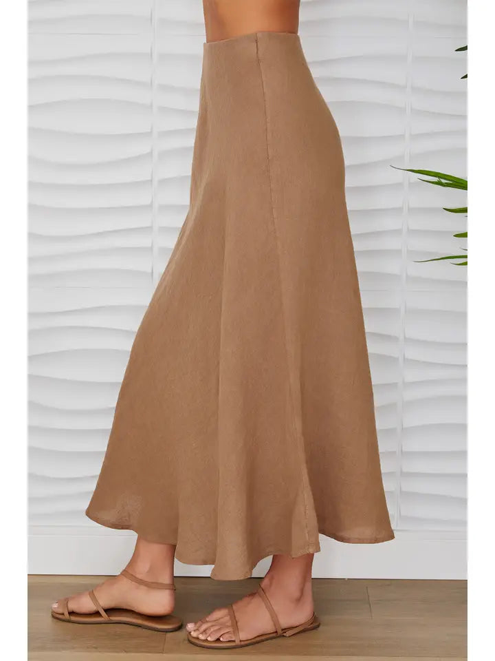 Crinkle Linen Maxi Skirt