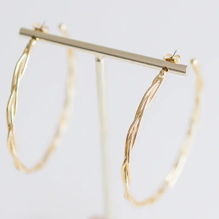 Berkley - 2'' Braided Gold Hoops