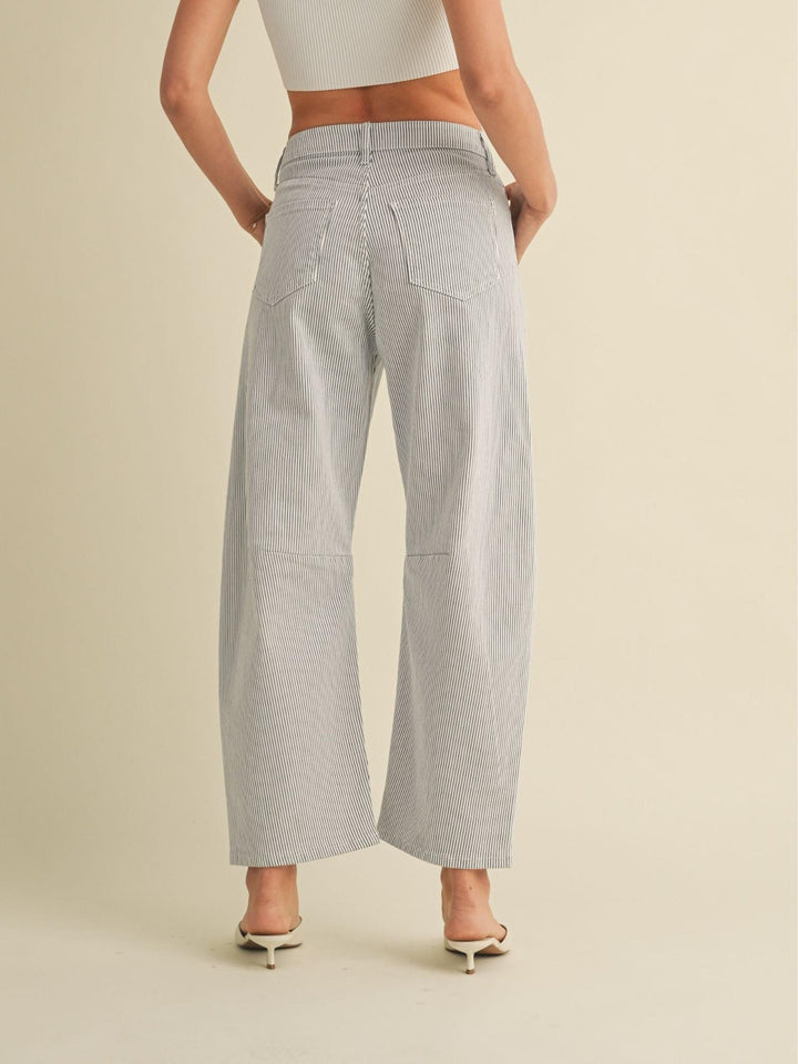 Striped Barrel Jean