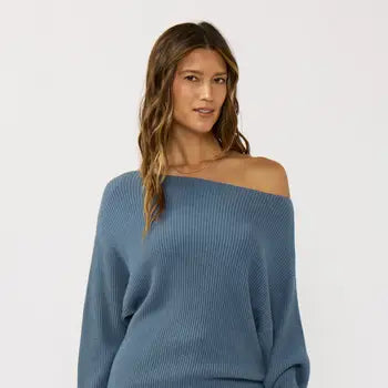 Long Sleeve Waffle Knit Pullover Sweater