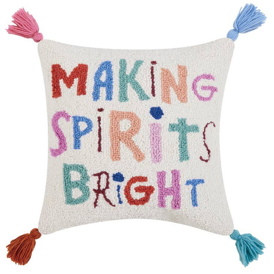 Christmas Wool Hook Pillow Making Spirits Bright