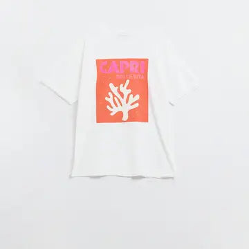 Capri Dolce Vita T-Shirt with Orange Graphic Print