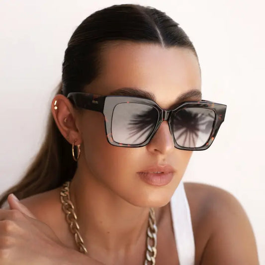 Bon Chic Acetate Oversized Square Sunglasses Tortoise