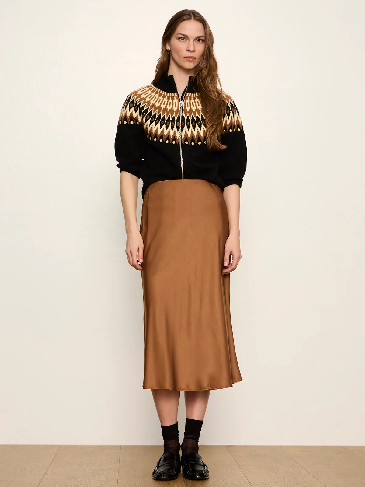 Everyday Satin Midi Skirt