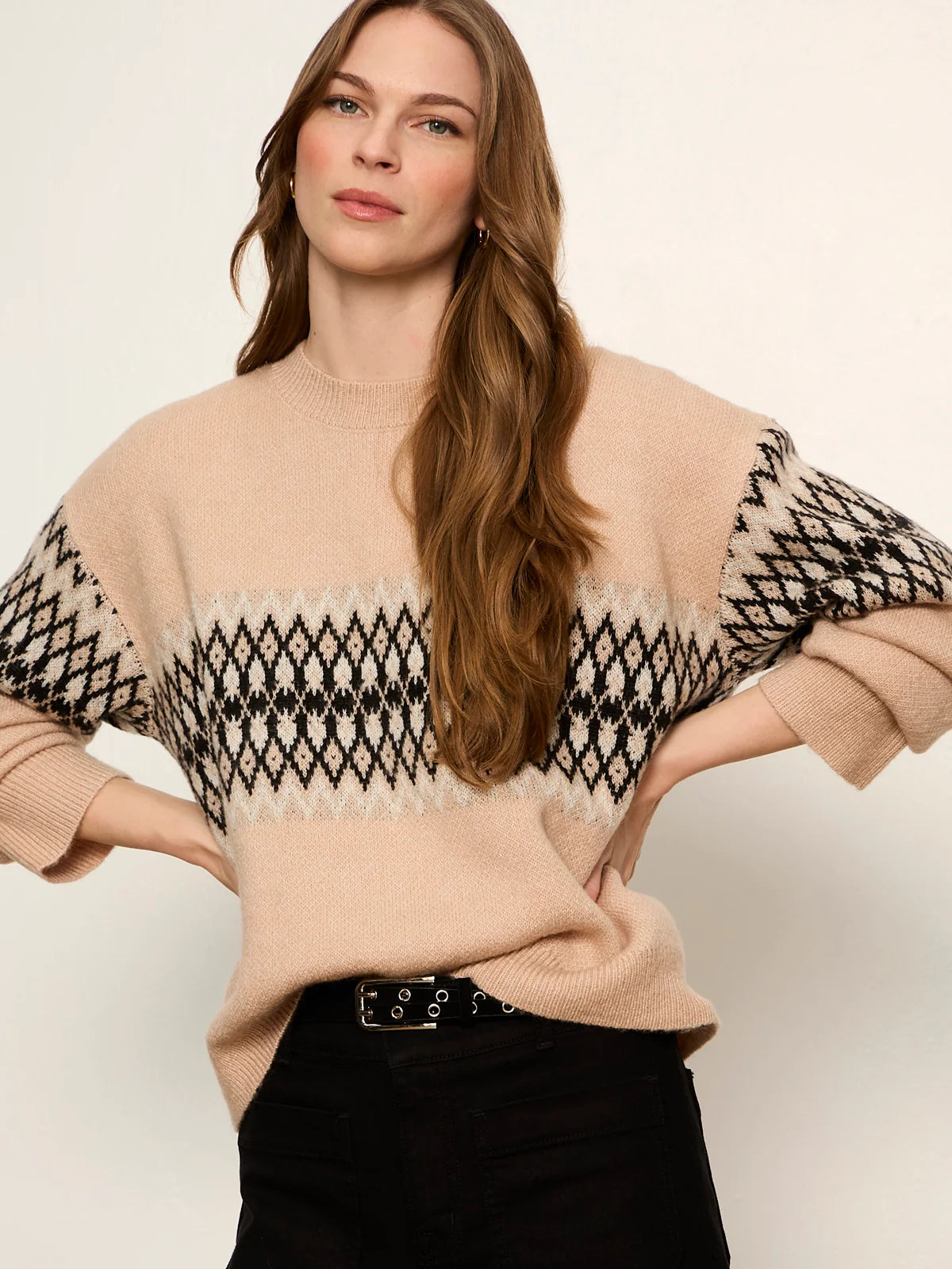 Argyle Crew Pullover