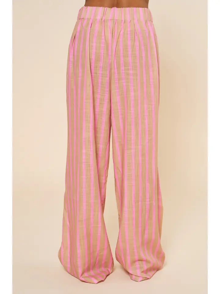 The Striped Linen Wide-Leg Pant