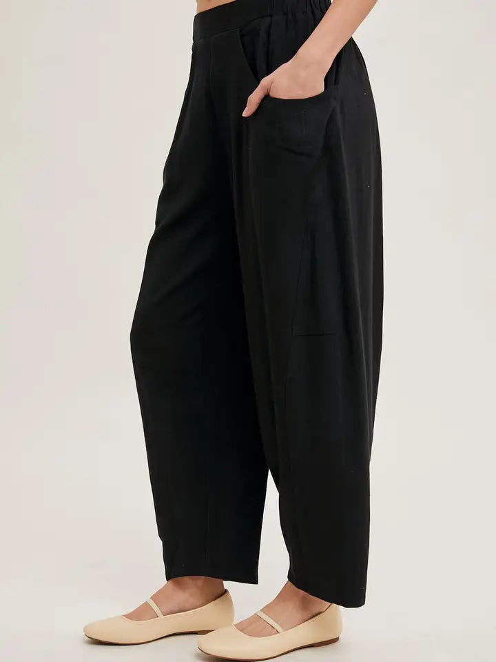 Relaxed Barrel Pants with Pockets