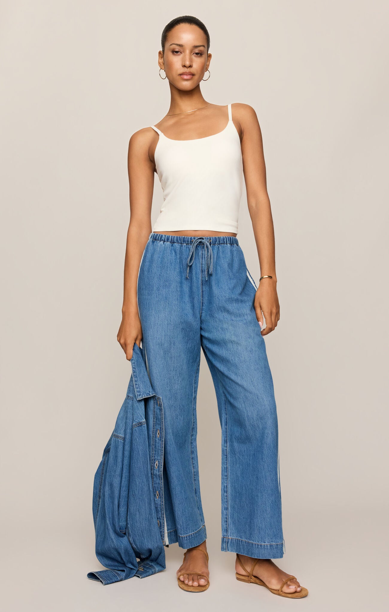 THE SIDELINES DENIM TRACK PANT