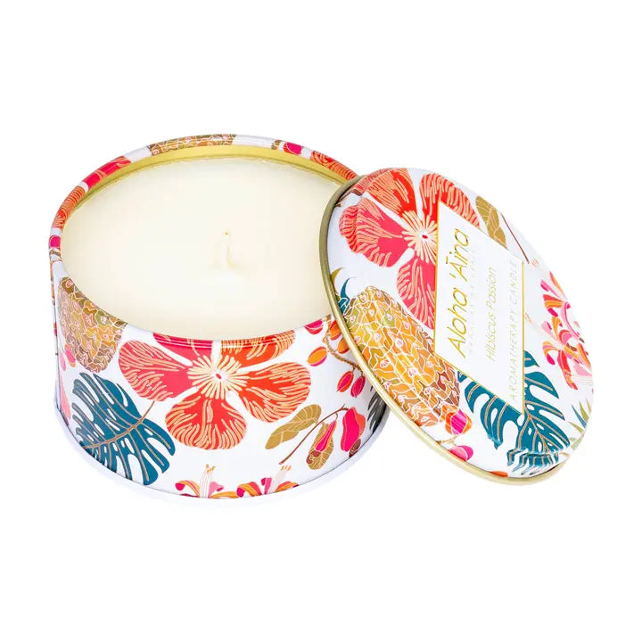 Aloha 'aina - Hibiscus Passion Gold Tin Candle