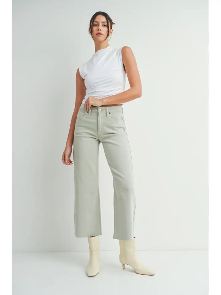 Olive - Slim Wide Leg