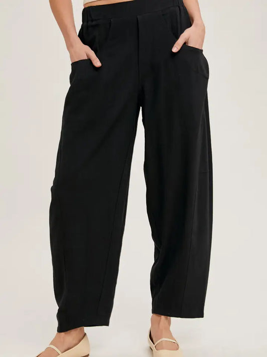 Relaxed Barrel Pants with Pockets
