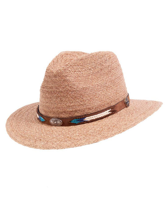 American Hat Makers Omni Sahara- Women's Straw Sun Hat Fedora
