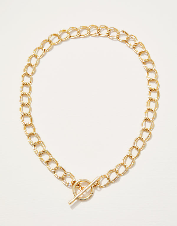 Everly Chain Toggle Necklace 17" Gold