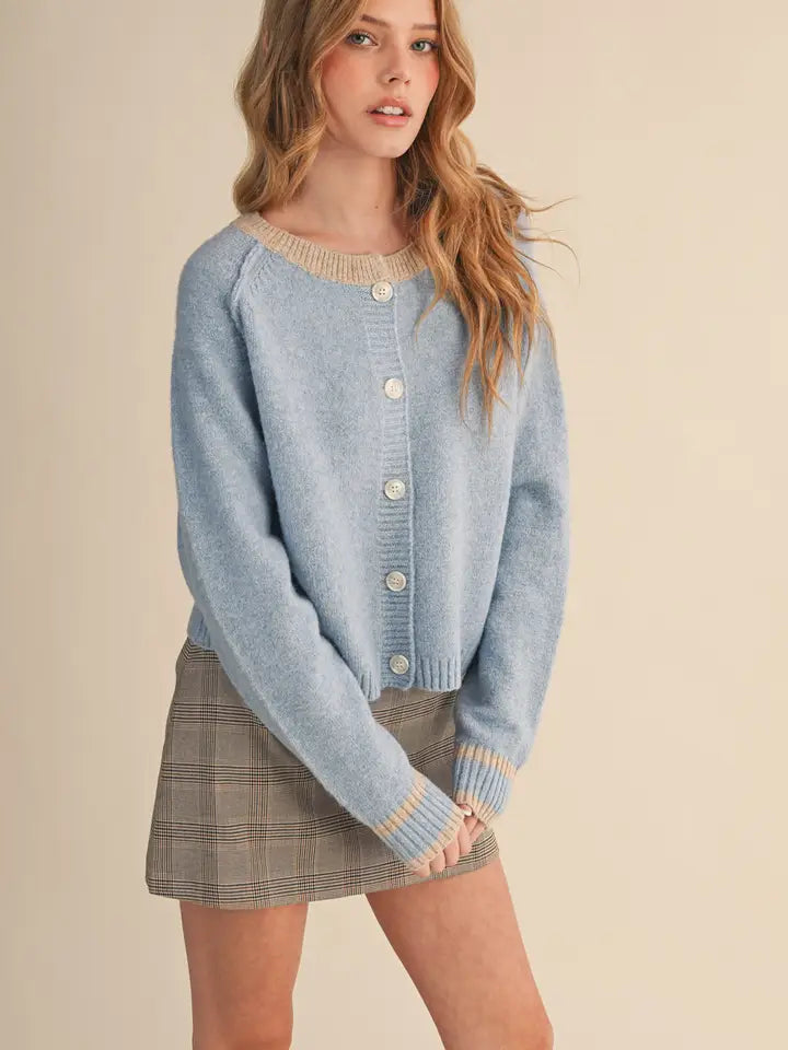 Two Tone Cardigan Sweater