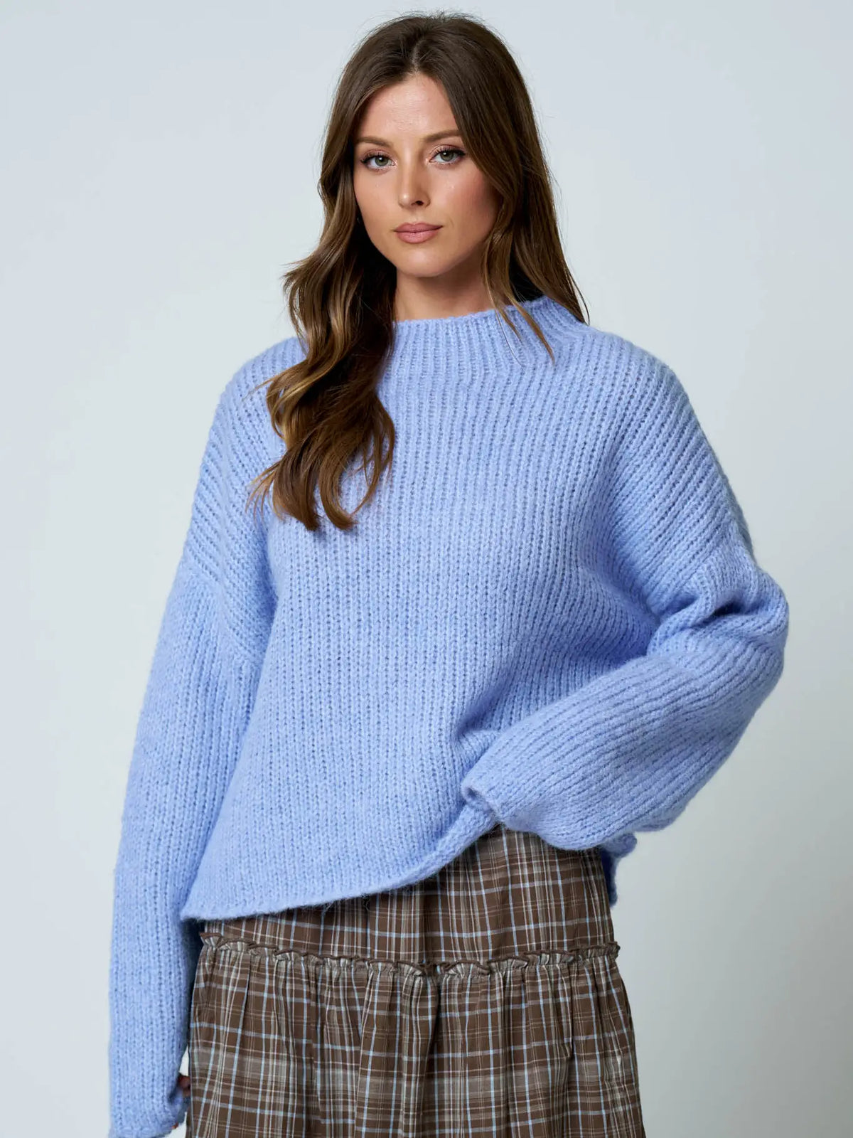 Mock Neck Long Sleeve Oversized Knit Sweater