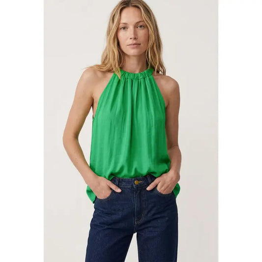 Twisted Halter Style Top with Tie Back