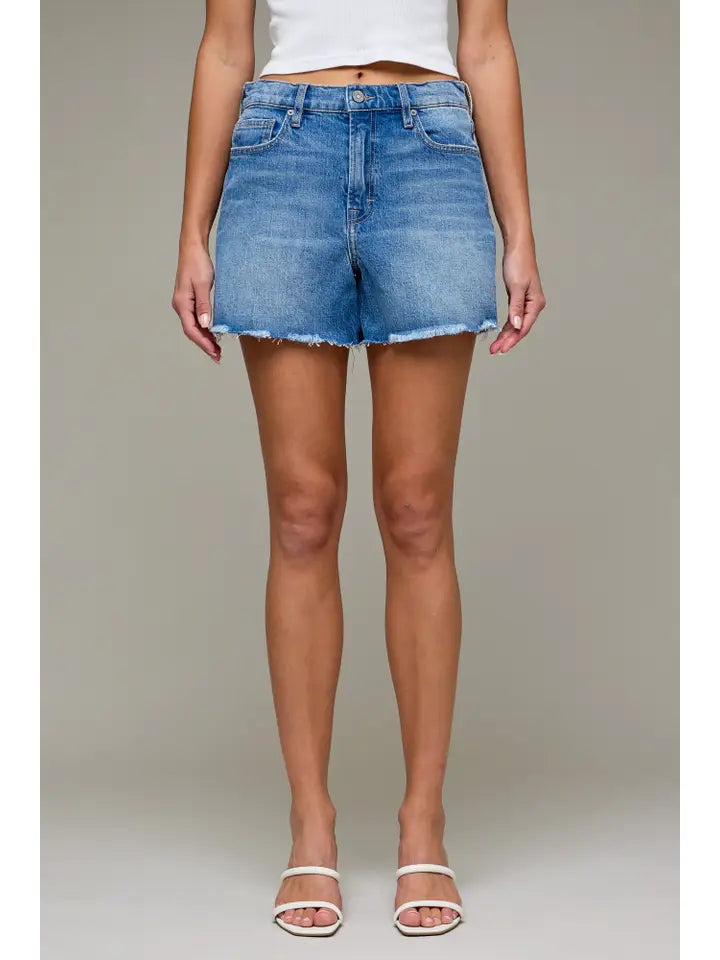 Medium Wash Classic 4in A Line Shorts