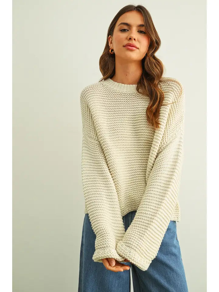Round Neck Sweater Knitted Top