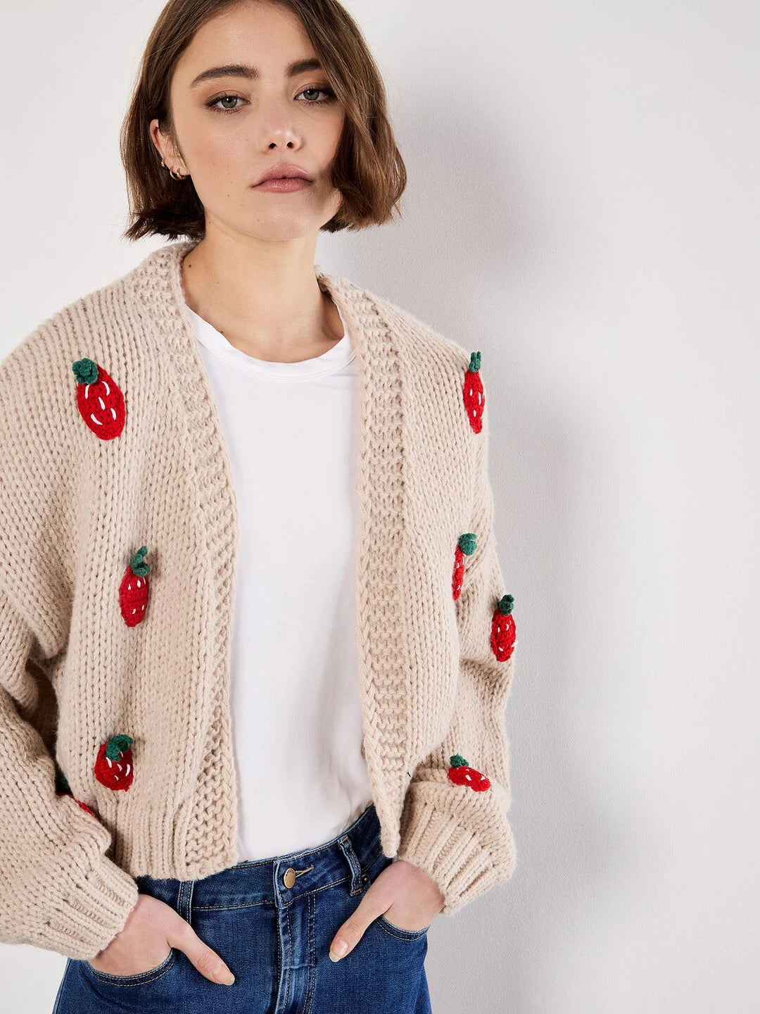 Strawberry Applique Sweater