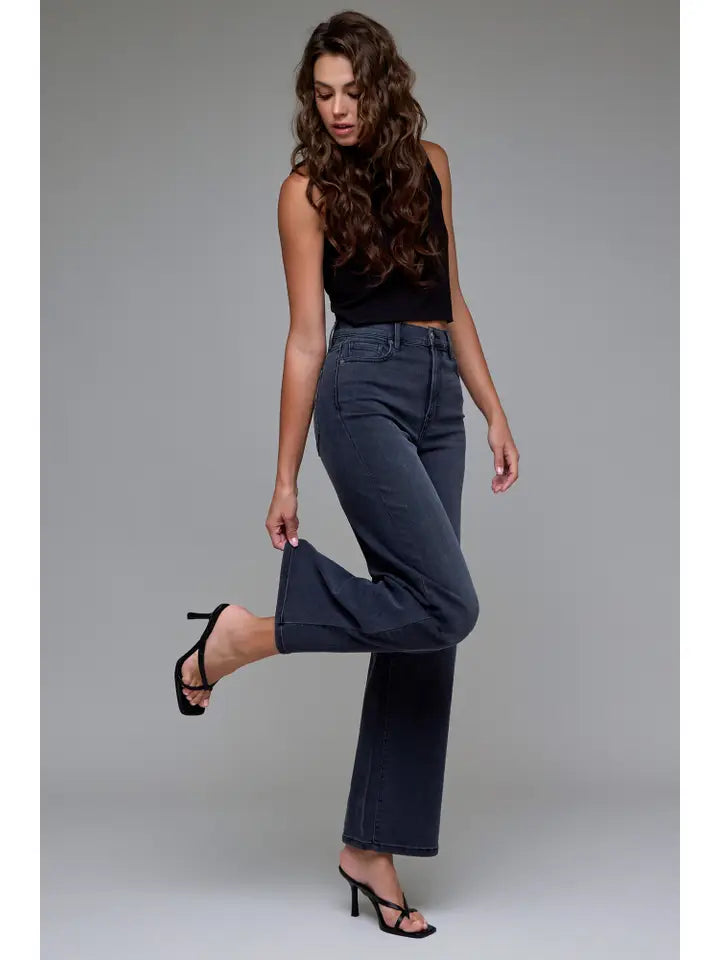 Black High Rise 31" Inseam Dad Jean