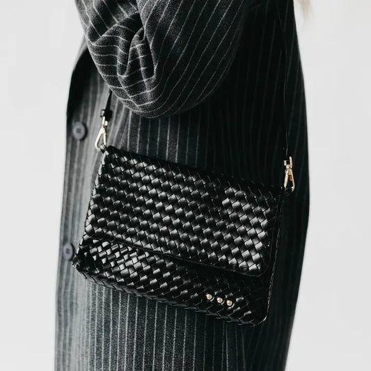Wrenlee Woven Flap Crossbody Bag