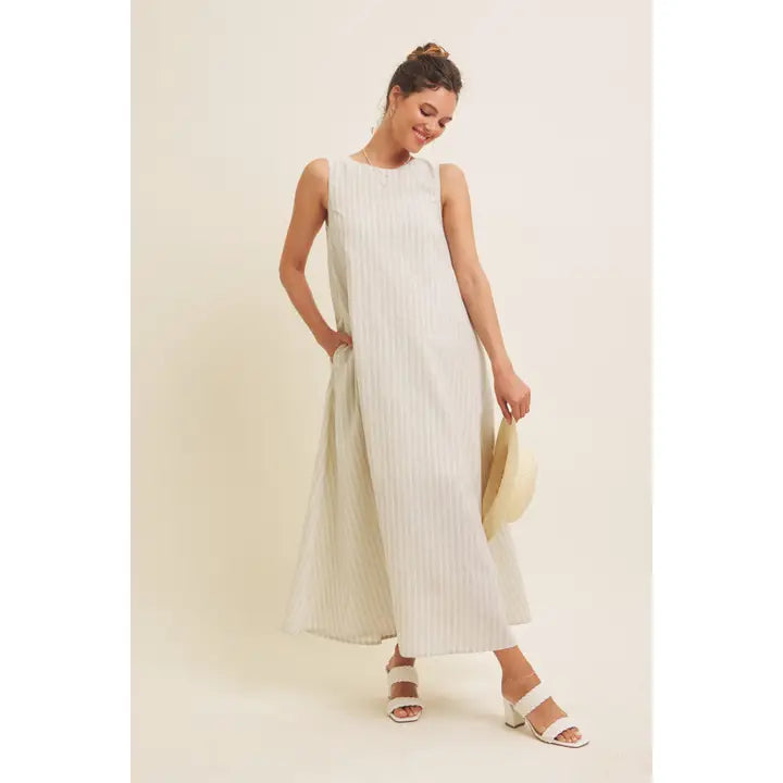 Lillianna Stripe Sleeveless Maxi Dress