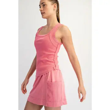 Mineral Washed Cotton Rib Sleeveless Tank
