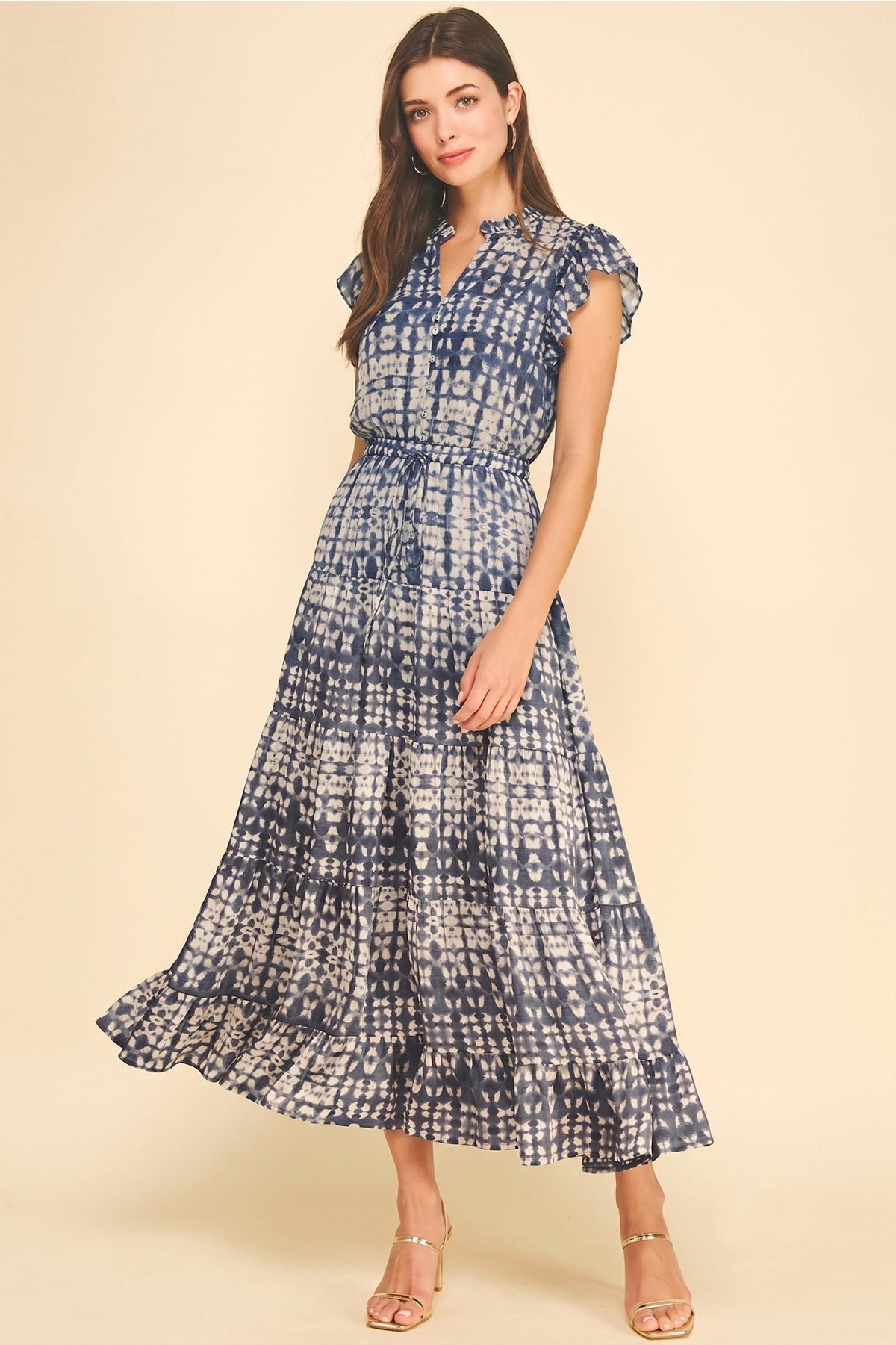 Blue Tiered Maxi Dress