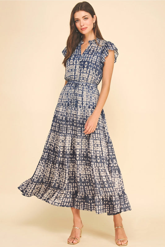 Blue Tiered Maxi Dress