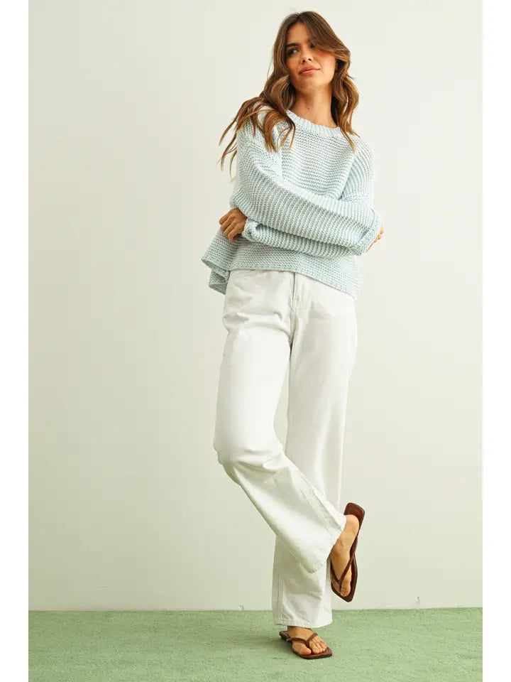 Round Neck Sweater Knitted Top