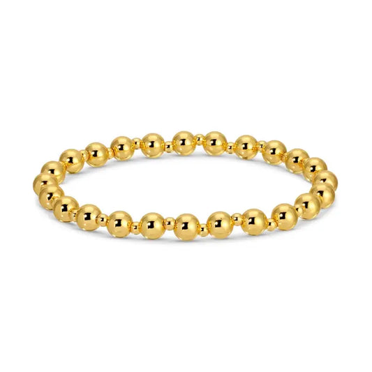 6mm Stretch Bead Bracelet with 3mm Bead Accents