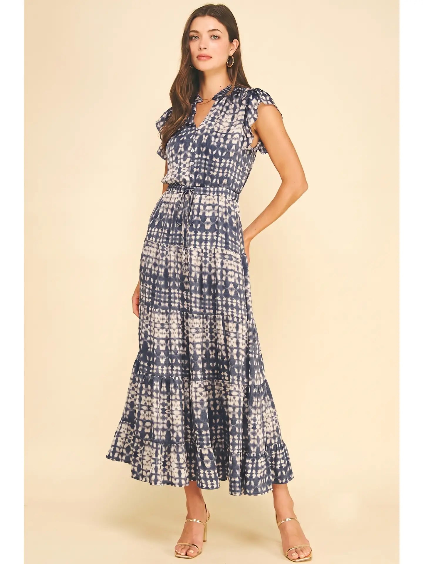 Blue Tiered Maxi Dress