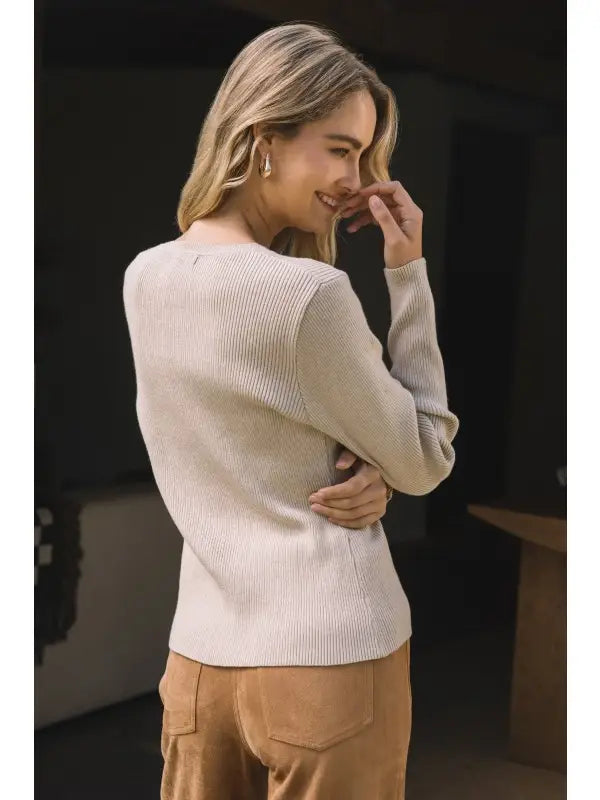 Button Down Long Sleeve Top