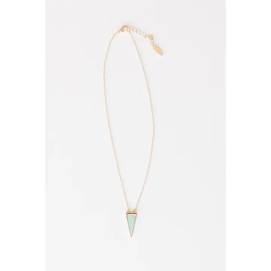 Ivy Gold & Green Amazonite Triangle Pendant Necklace