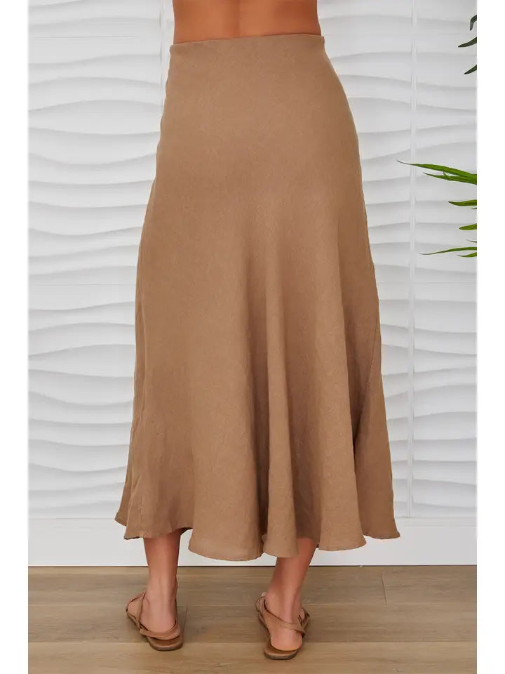 Crinkle Linen Maxi Skirt
