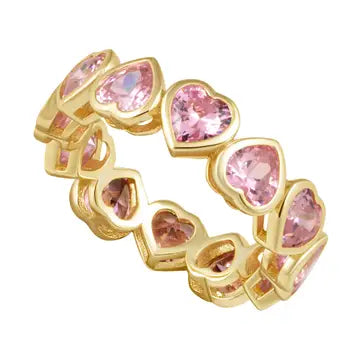 Bezel Heart Ring Pink