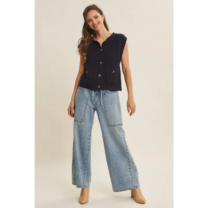 Timeless Charm Antique Button-Down Sweater Vest